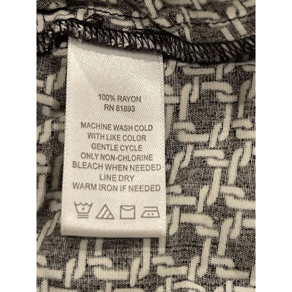 C. Wonder Women's Black 100% Rayon Collared Long Sleeves Button-Up Shirt Size 14 - Picture 4 of 4